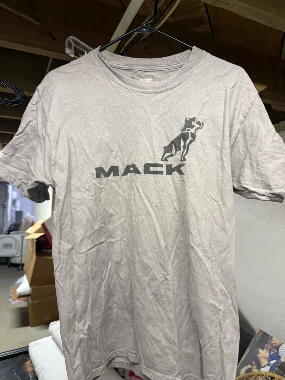 Hanes Gray Mack Logo Crewneck T-Shirt